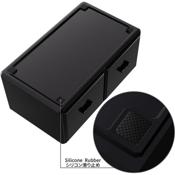 Black makeup organizer 3 piece set with drawers cosmetic storage case box - Picture 4 of 7